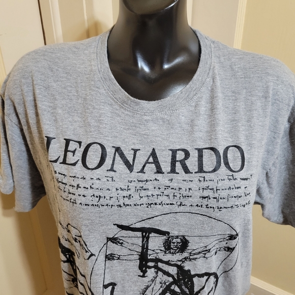 Leonardo DaVinci ITALIA Art T-Shirt. Size XLarge Grey - Picture 3 of 6